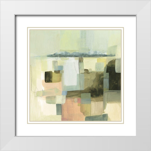 Apricot and Sage I White Modern Wood Framed Art Print with Double Matting by Borges, Victoria