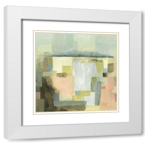 Apricot and Sage II White Modern Wood Framed Art Print with Double Matting by Borges, Victoria
