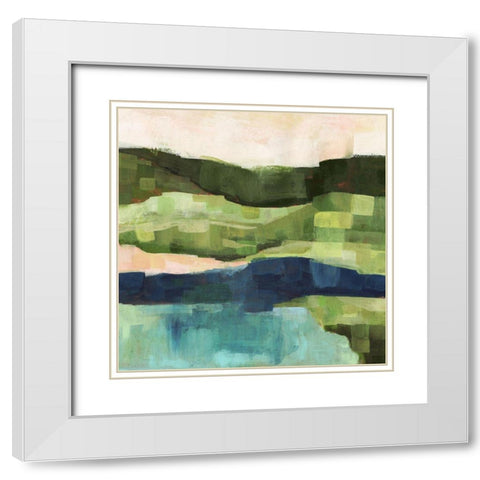 Pastoral Patchwork I White Modern Wood Framed Art Print with Double Matting by Borges, Victoria