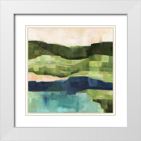 Pastoral Patchwork I White Modern Wood Framed Art Print with Double Matting by Borges, Victoria