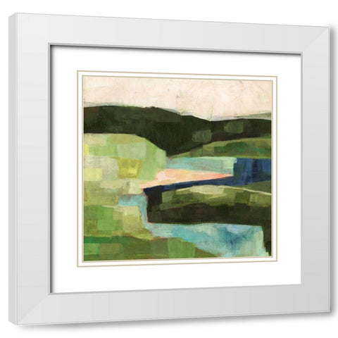 Pastoral Patchwork II White Modern Wood Framed Art Print with Double Matting by Borges, Victoria