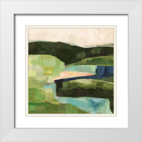 Pastoral Patchwork II White Modern Wood Framed Art Print with Double Matting by Borges, Victoria