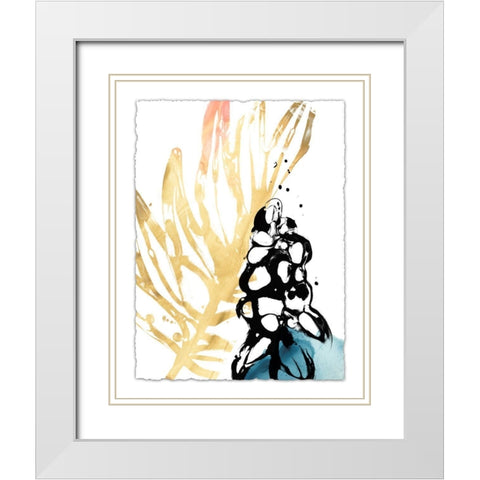 Tropical Moderne II White Modern Wood Framed Art Print with Double Matting by Vess, June Erica