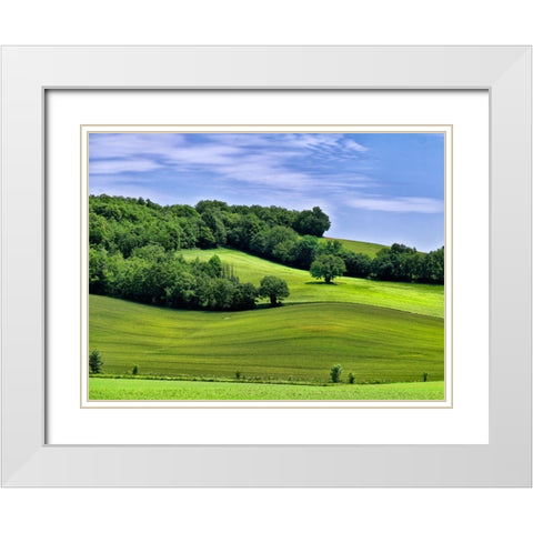 Pastoral Countryside II White Modern Wood Framed Art Print with Double Matting by Chester, Colby