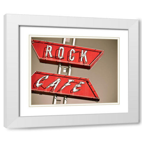 Cafe Rock I White Modern Wood Framed Art Print with Double Matting by Quintero, Sonja