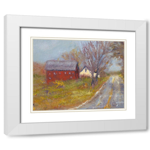 Back Road Barn I White Modern Wood Framed Art Print with Double Matting by Wendling, Marilyn