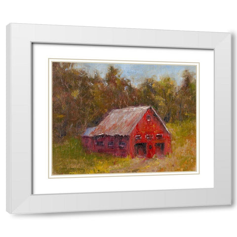 Back Road Barn II White Modern Wood Framed Art Print with Double Matting by Wendling, Marilyn