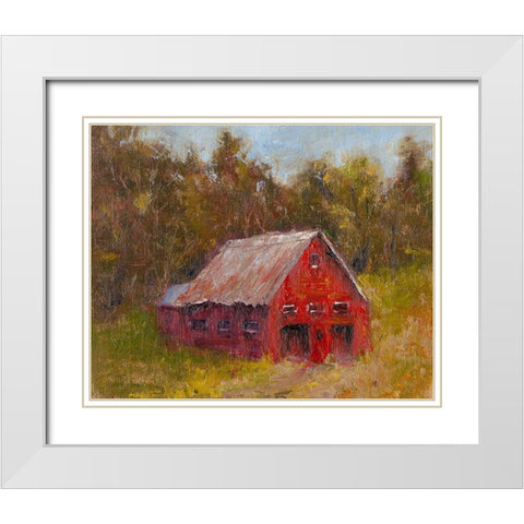 Back Road Barn II White Modern Wood Framed Art Print with Double Matting by Wendling, Marilyn