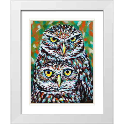 Fury Feather Friends I White Modern Wood Framed Art Print with Double Matting by Vitaletti, Carolee