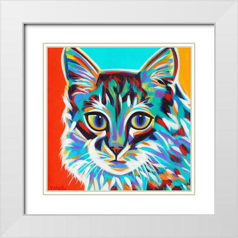 Dramatic Cats II White Modern Wood Framed Art Print with Double Matting by Vitaletti, Carolee