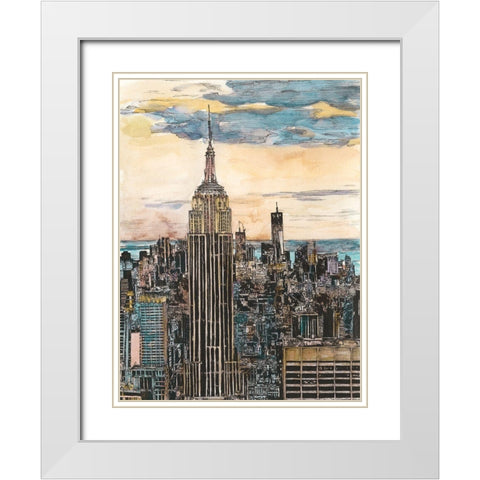 US Cityscape-NYC White Modern Wood Framed Art Print with Double Matting by Wang, Melissa