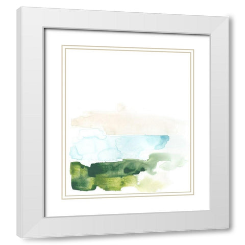 Liquid Valley I White Modern Wood Framed Art Print with Double Matting by Vess, June Erica