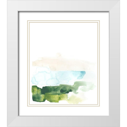 Liquid Valley I White Modern Wood Framed Art Print with Double Matting by Vess, June Erica