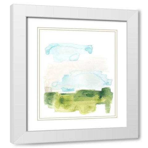 Liquid Valley III White Modern Wood Framed Art Print with Double Matting by Vess, June Erica