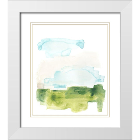 Liquid Valley III White Modern Wood Framed Art Print with Double Matting by Vess, June Erica