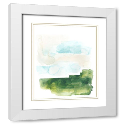 Liquid Valley IV White Modern Wood Framed Art Print with Double Matting by Vess, June Erica