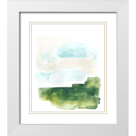 Liquid Valley IV White Modern Wood Framed Art Print with Double Matting by Vess, June Erica