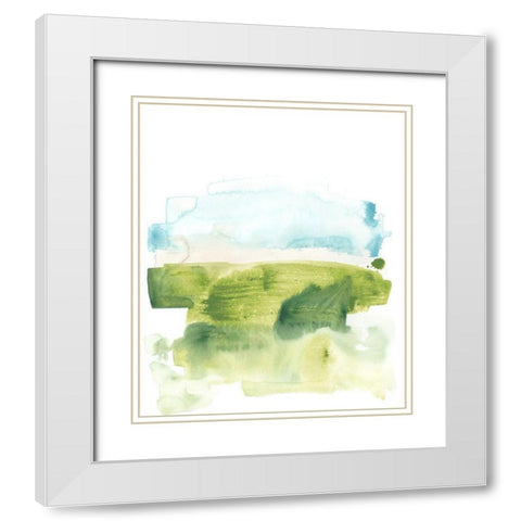 Liquid Valley V White Modern Wood Framed Art Print with Double Matting by Vess, June Erica