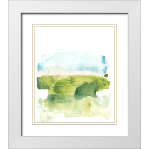 Liquid Valley V White Modern Wood Framed Art Print with Double Matting by Vess, June Erica