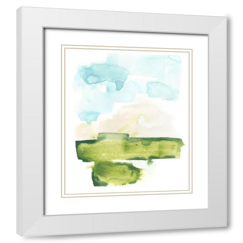 Liquid Valley VII White Modern Wood Framed Art Print with Double Matting by Vess, June Erica