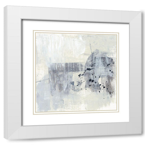 A Drop of Paynes II White Modern Wood Framed Art Print with Double Matting by Goldberger, Jennifer