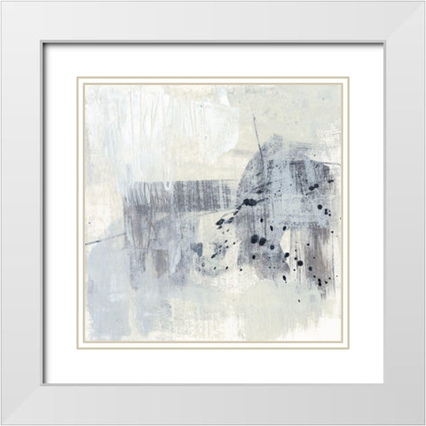 A Drop of Paynes II White Modern Wood Framed Art Print with Double Matting by Goldberger, Jennifer