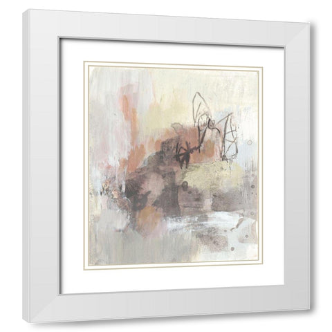 Neutral Pink I White Modern Wood Framed Art Print with Double Matting by Goldberger, Jennifer