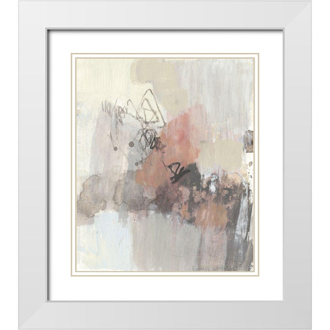 Neutral Pink II White Modern Wood Framed Art Print with Double Matting by Goldberger, Jennifer