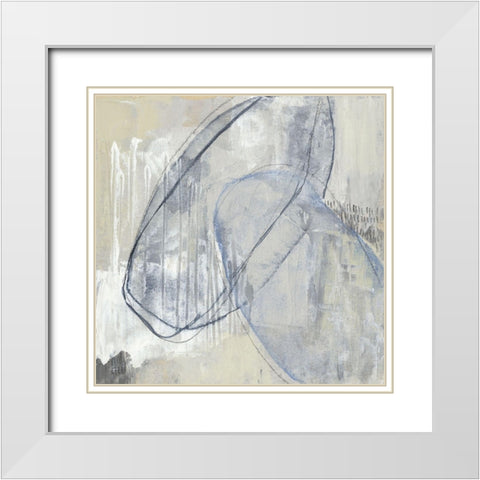 Cool Neutral Loops I White Modern Wood Framed Art Print with Double Matting by Goldberger, Jennifer