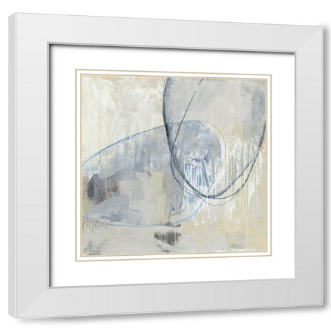 Cool Neutral Loops II White Modern Wood Framed Art Print with Double Matting by Goldberger, Jennifer