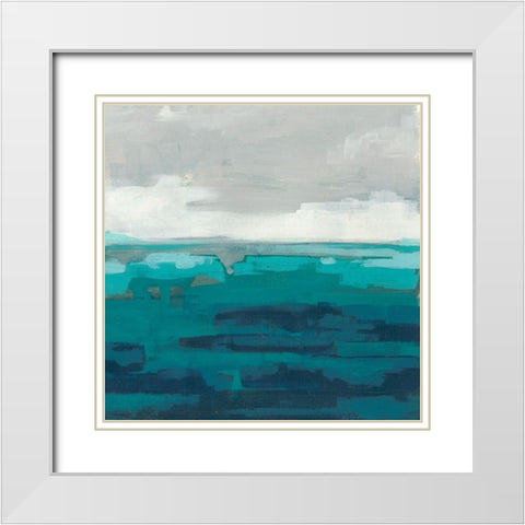 Sea Foam Vista II White Modern Wood Framed Art Print with Double Matting by Vess, June Erica