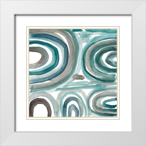 Freshwater Tide V White Modern Wood Framed Art Print with Double Matting by Zarris, Chariklia