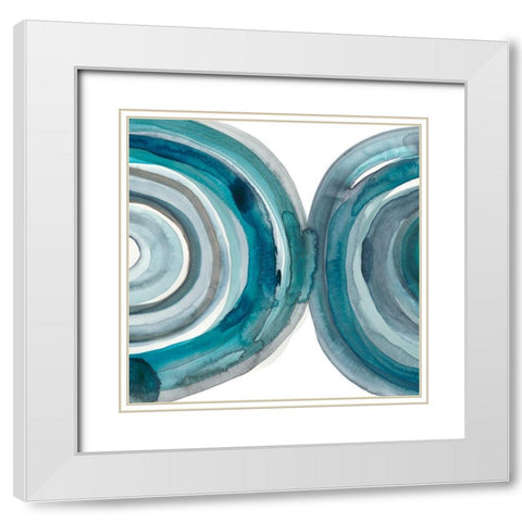 Freshwater Tide VII White Modern Wood Framed Art Print with Double Matting by Zarris, Chariklia