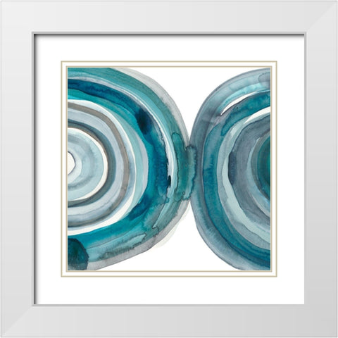 Freshwater Tide VII White Modern Wood Framed Art Print with Double Matting by Zarris, Chariklia