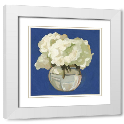 White Hydrangeas I White Modern Wood Framed Art Print with Double Matting by Scarvey, Emma