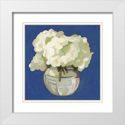 White Hydrangeas I White Modern Wood Framed Art Print with Double Matting by Scarvey, Emma