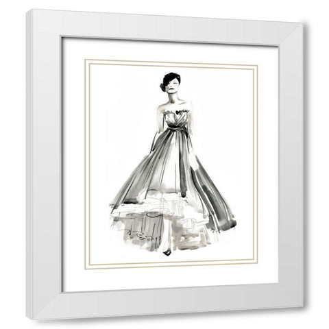 Gestural Evening Gown II White Modern Wood Framed Art Print with Double Matting by Parker, Jennifer Paxton