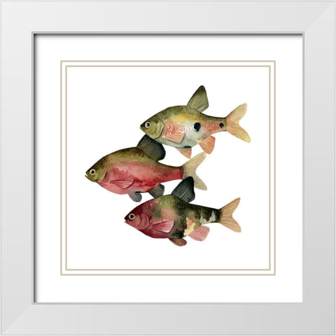 Rainbow Fish I White Modern Wood Framed Art Print with Double Matting by Scarvey, Emma
