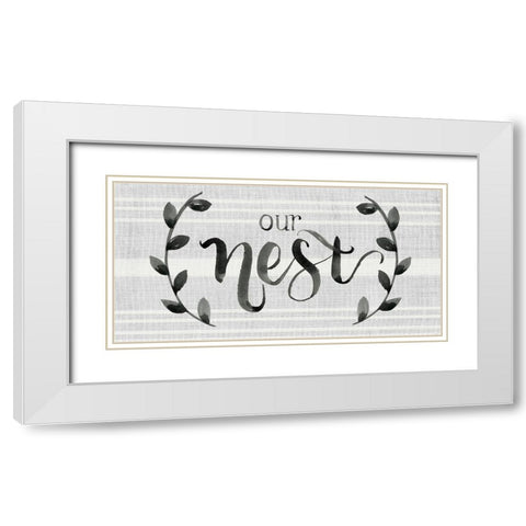 Our Nest is Blessed I White Modern Wood Framed Art Print with Double Matting by Parker, Jennifer Paxton