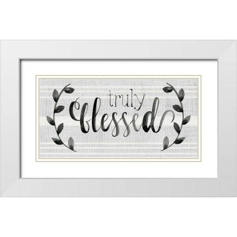 Our Nest is Blessed II White Modern Wood Framed Art Print with Double Matting by Parker, Jennifer Paxton