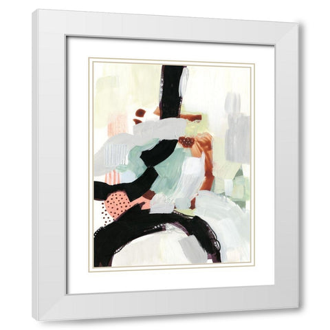Synchronal I White Modern Wood Framed Art Print with Double Matting by Borges, Victoria