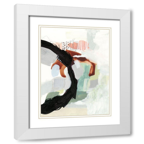 Synchronal IV White Modern Wood Framed Art Print with Double Matting by Borges, Victoria