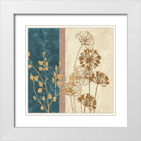 Dandelion Family I White Modern Wood Framed Art Print with Double Matting by Saunders, Alonzo