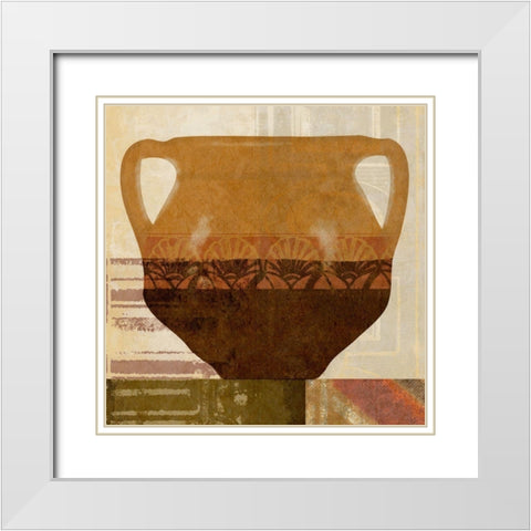 Ethnic Pot II White Modern Wood Framed Art Print with Double Matting by Saunders, Alonzo