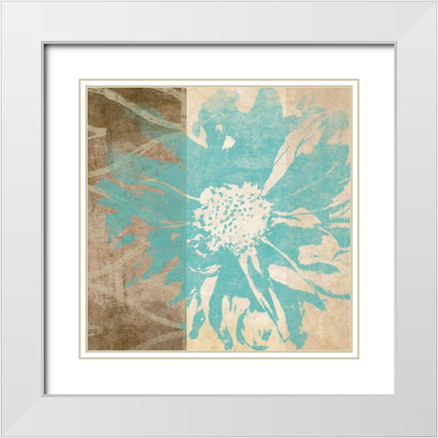 Flower Flake I White Modern Wood Framed Art Print with Double Matting by Saunders, Alonzo