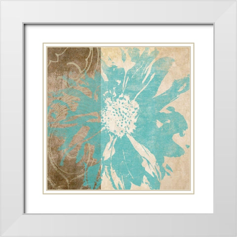 Flower Flake II White Modern Wood Framed Art Print with Double Matting by Saunders, Alonzo