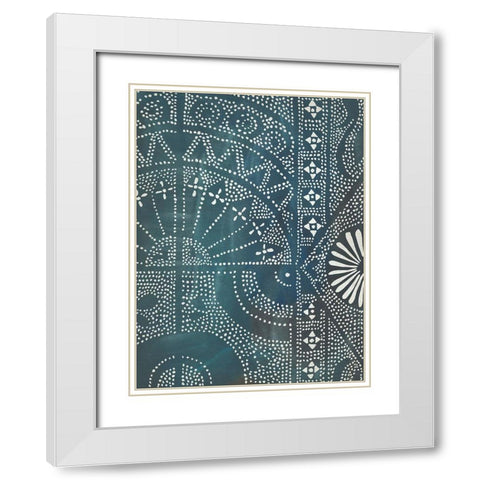 Batik Cloth I White Modern Wood Framed Art Print with Double Matting by Zarris, Chariklia