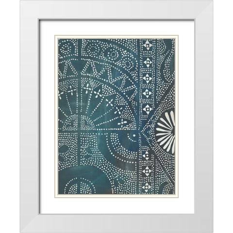 Batik Cloth I White Modern Wood Framed Art Print with Double Matting by Zarris, Chariklia