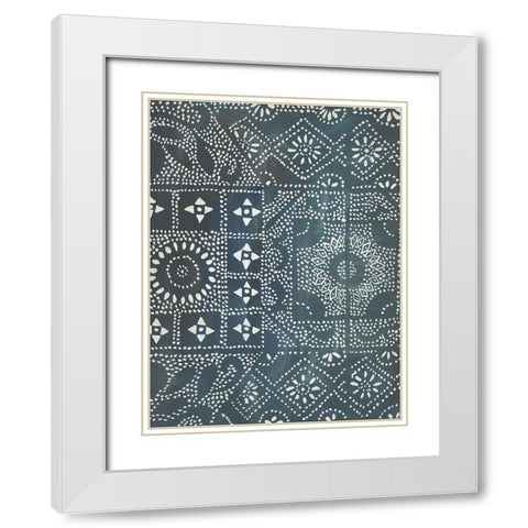 Batik Cloth II White Modern Wood Framed Art Print with Double Matting by Zarris, Chariklia