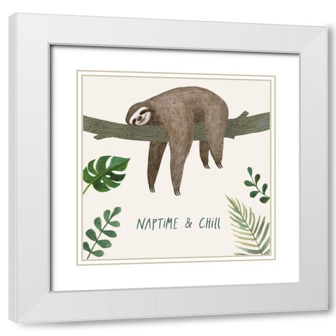 Sloth Sayings II White Modern Wood Framed Art Print with Double Matting by Borges, Victoria